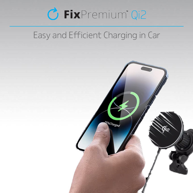 FixPremium - MagSafe Nabíječka do Auta s Qi2, černá