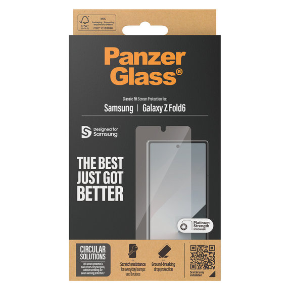 Tvrzené sklo Classic Fit pro Samsung Galaxy Z Fold6, Čirá, PanzerGlass
