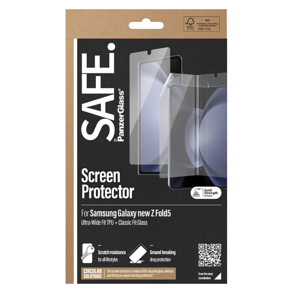 Ochranná fólie UWF a tvrzené sklo pro Samsung Galaxy Z Fold6, Čirá, SAFE by PanzerGlass