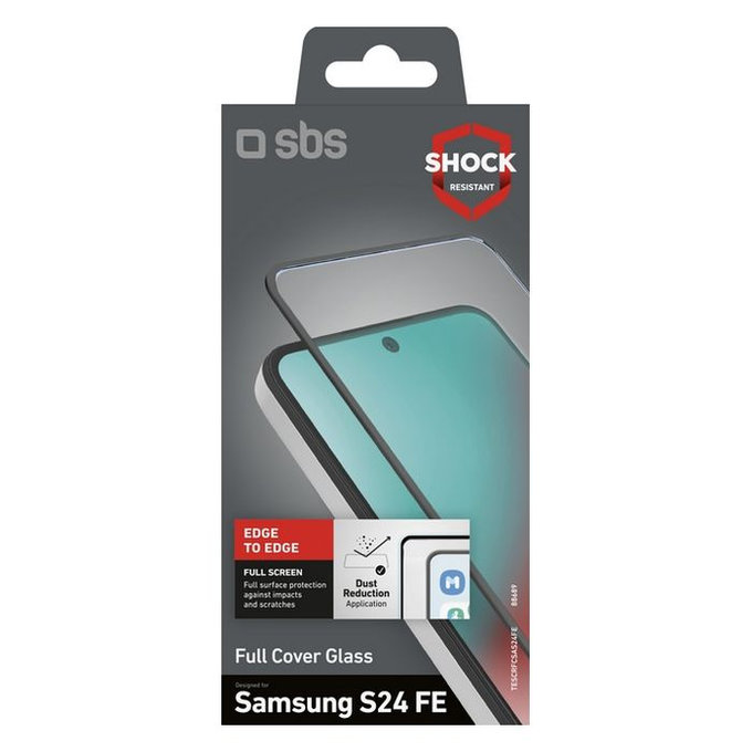 SBS - Tvrzené Sklo Full Cover pre Samsung Galaxy A36, A56 a S24 FE, černá