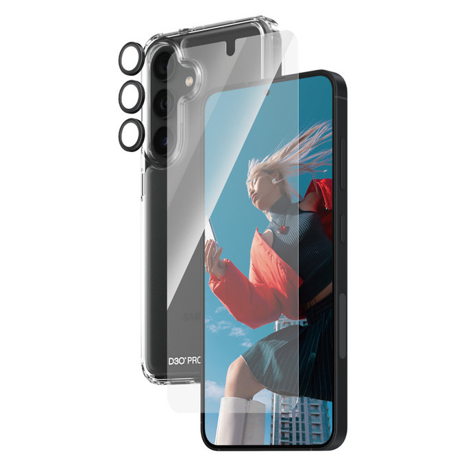 Bundle Hoops + Tvrzené sklo UWF + Hard Case D3O pro Samsung Galaxy S24, PanzerGlass