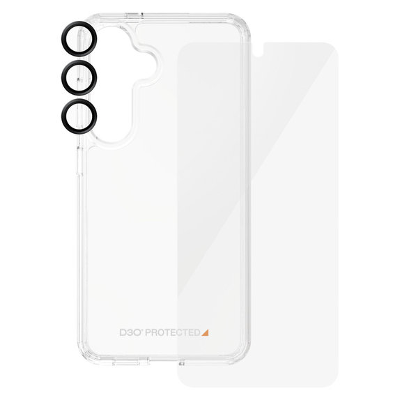 Bundle Hoops + Tvrzené sklo UWF + Hard Case D3O pro Samsung Galaxy S24, PanzerGlass