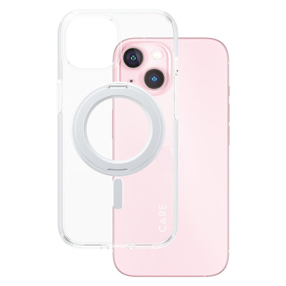 Pouzdro Kickstand s MagSAFE by PanzerGlass pro iPhone 15, Stříbrná, PanzerGlass