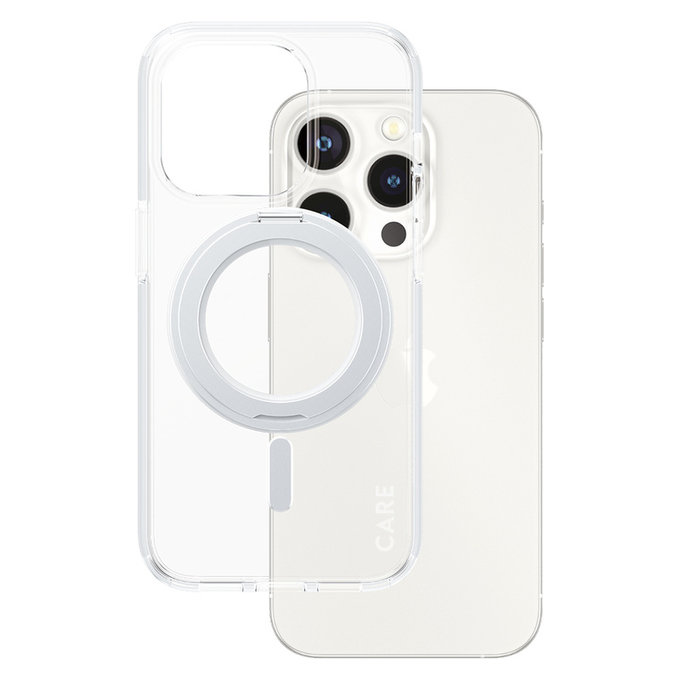 Pouzdro Kickstand s MagSAFE by PanzerGlass pro iPhone 15 Pro, Stříbrná, PanzerGlass