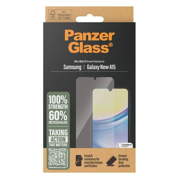 PanzerGlass - Tvrzené Sklo UWF s aplikátorem pre Samsung Galaxy A16 a A16 5G, transparentná