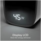 Cestovní adaptér LCD USB-C, GaN, 45 W PD, černá, SBS