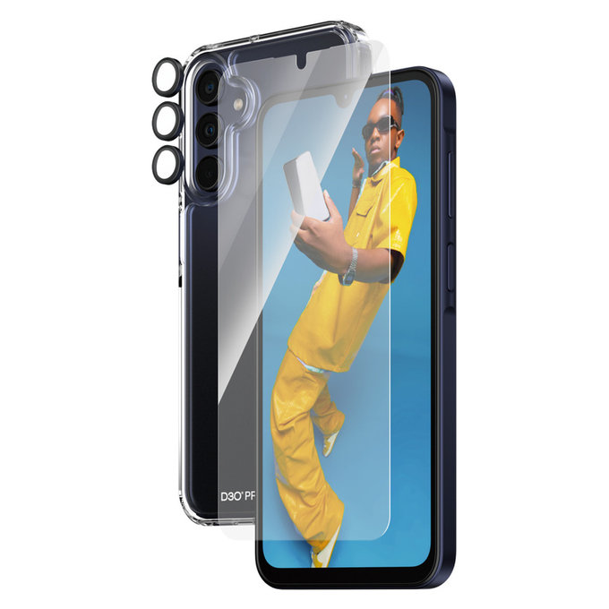 Bundle Hoops + Tvrzené sklo UWF + Hard Case D3O pro Samsung Galaxy A15/A15 5G, PanzerGlass