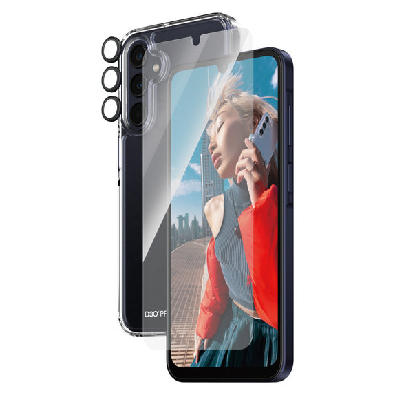 Bundle Hoops + Tvrzené sklo UWF + Hard Case D3O pro Samsung Galaxy A25 5G, Transparentní, PanzerGlass