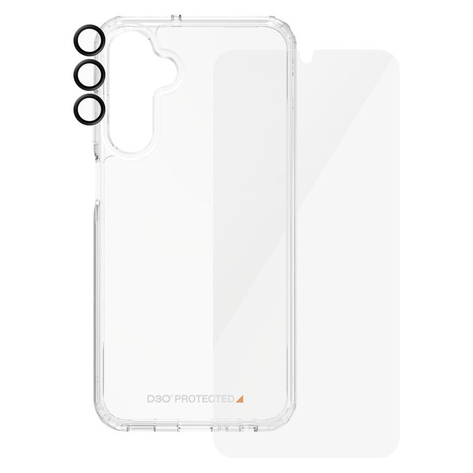 Bundle Hoops + Tvrzené sklo UWF + Hard Case D3O pro Samsung Galaxy A25 5G, Transparentní, PanzerGlass