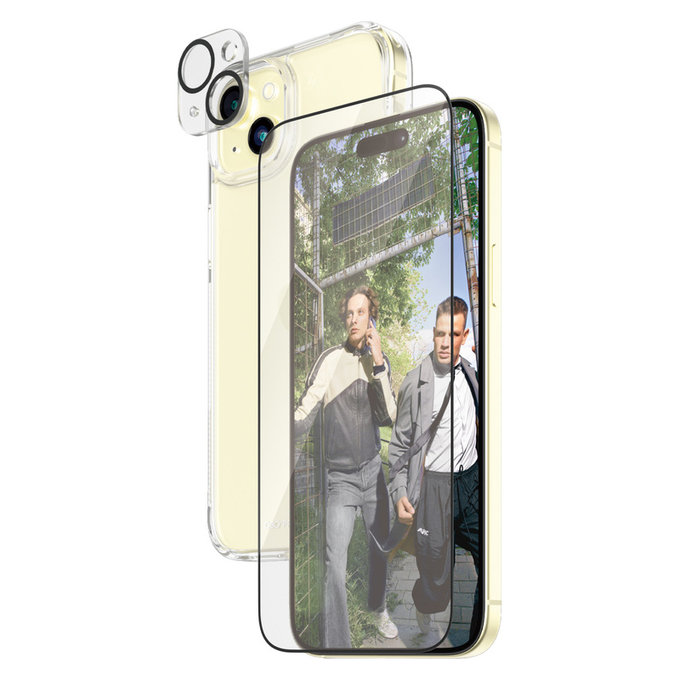 Bundle PicturePerfect + Tvrzené sklo UWF + Hard Case D3O pro iPhone 15 Plus, PanzerGlass