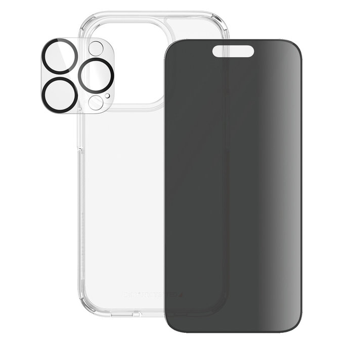 Bundle PicturePerfect + Tvrzené sklo UWF Privacy + Hard Case D3O pro iPhone 15 Pro, PanzerGlass