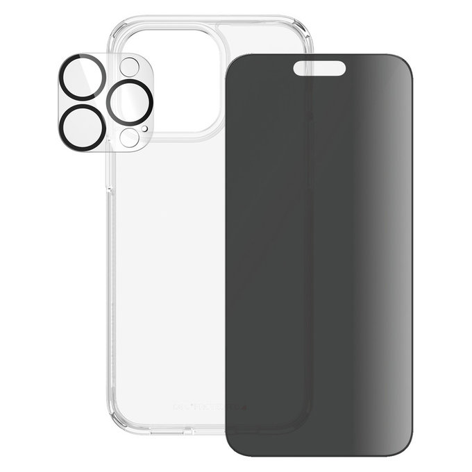 Bundle PicturePerfect + Tvrzené sklo UWF Privacy + Hard Case D3O pro iPhone 15 Pro Max, PanzerGlass
