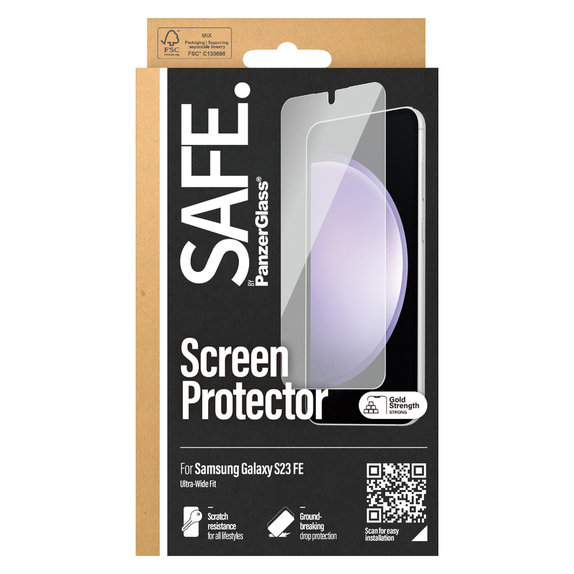 Tvrzené sklo UWF pro Samsung Galaxy S23 FE, Černá, SAFE by PanzerGlass