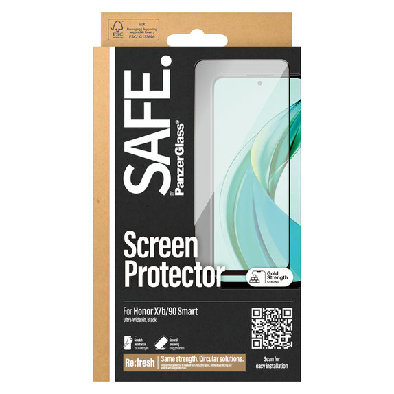 Tvrzené sklo UWF pro Honor 90 Smart, Čierne, SAFE by PanzerGlass