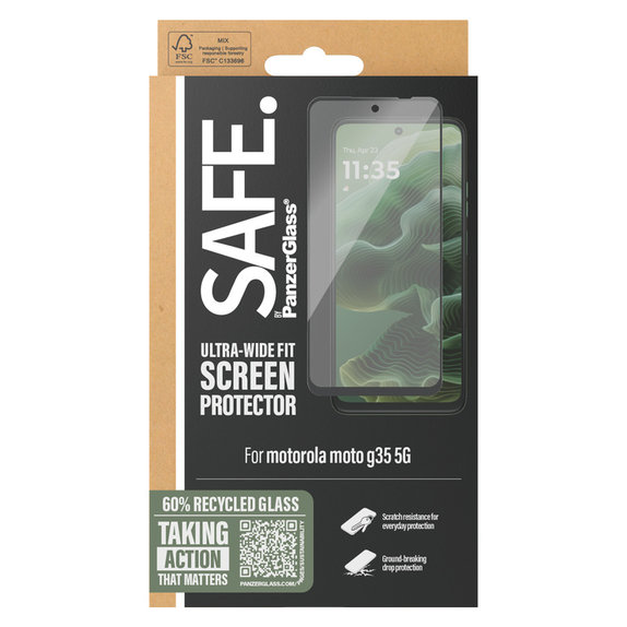 Tvrzené sklo pro Motorola Moto G35, Černá, SAFE by PanzerGlass