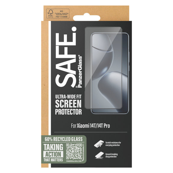 Tvrzené sklo UWF pro Xiaomi 14T/14T Pro, Černá, SAFE by PanzerGlass