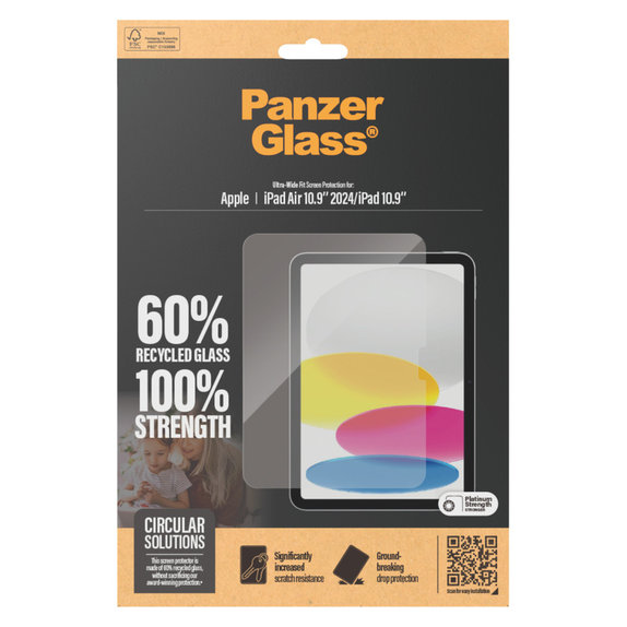Tvrzené sklo UWF pro iPad 10,9"/iPad Air 11'', Čirá, PanzerGlass