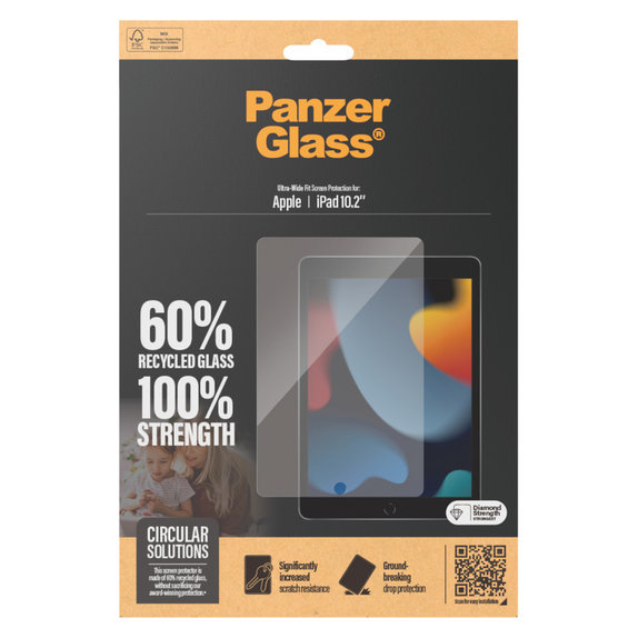 Tvrzené sklo UWF pro iPad 10,2'' (2019-2021), Čirá, PanzerGlass