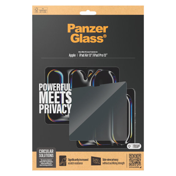 Tvrzené sklo UWF Privacy pro iPad Pro 13"/Air 13'', Čirá, PanzerGlass