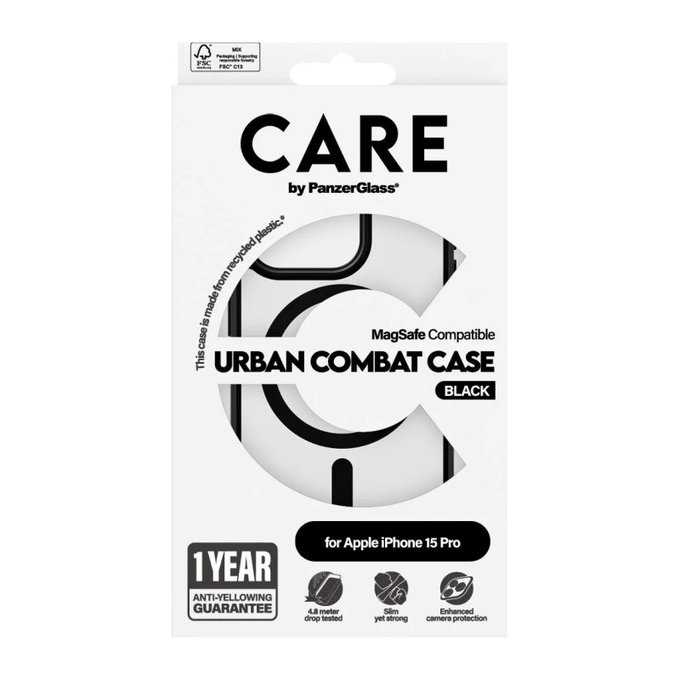 Pouzdro Urban Combat s MagSAFE by PanzerGlass pro iPhone 15 Pro, Černá, PanzerGlass