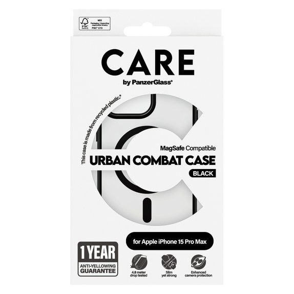 Pouzdro Urban Combat s MagSAFE by PanzerGlass pro iPhone 15 Pro Max, Černá, PanzerGlass