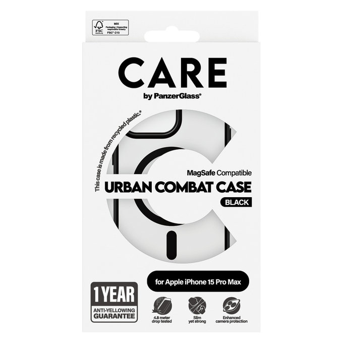 Pouzdro Urban Combat s MagSAFE by PanzerGlass pro iPhone 15 Pro Max, Černá, PanzerGlass