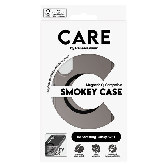 Pouzdro Smokey s černým QI pro Samsung Galaxy S25+, Černá, PanzerGlass