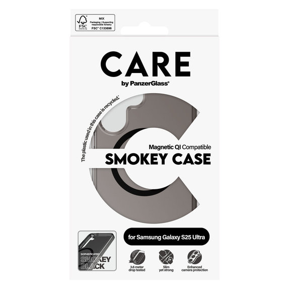 Pouzdro Smokey s černým QI pro Samsung Galaxy S25 Ultra, Černá, PanzerGlass