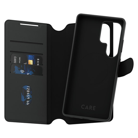 Pouzdro Wallet Tango Two-In-One s QI pro Samsung Galaxy S25 Ultra, Černá, PanzerGlass