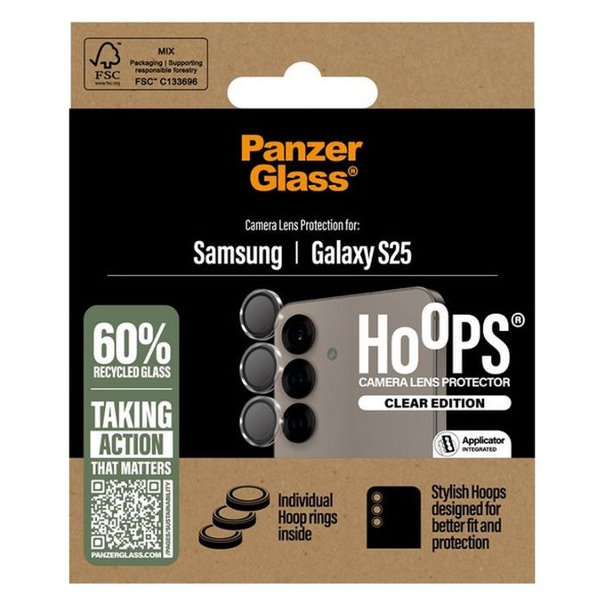 PanzerGlass - Ochranný kryt Objektívu Fotoaparátu Hoops pro Samsung Galaxy S25, transparentná