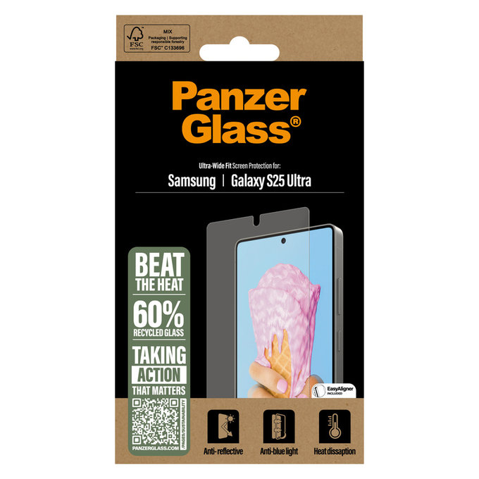 Tvrzené sklo UWF All-in-One s aplikátorem pro Samsung Galaxy S25 Ultra, Čirá, PanzerGlass