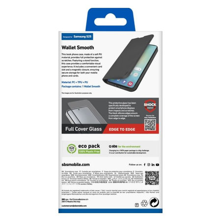 SBS - Pouzdro Book Wallet Smooth pro Samsung Galaxy S25, černá