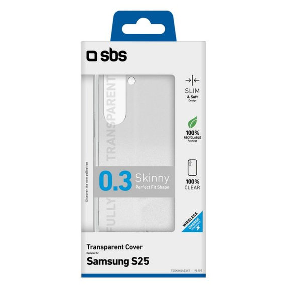 SBS - Pouzdro Skinny pro Samsung Galaxy S25, transparentná