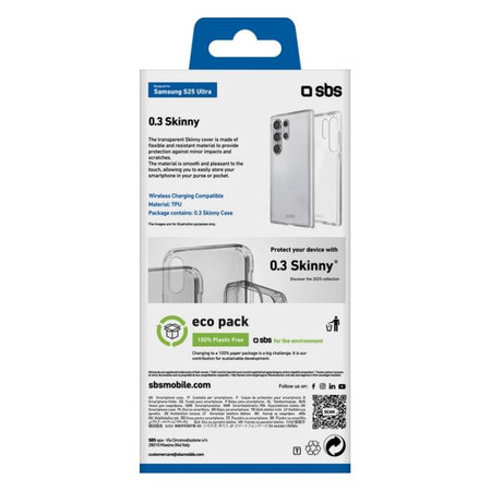 SBS - Pouzdro Skinny pro Samsung Galaxy S25 Ultra, transparentná