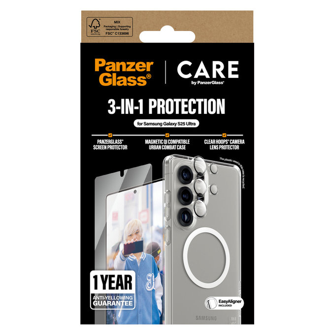 Bundle 3v1 pro Samsung Galaxy S25 Ultra, PanzerGlass