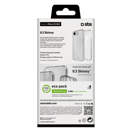 SBS - Pouzdro Skinny pro iPhone 16e, transparentná