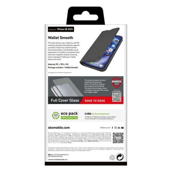 SBS - Pouzdro Book Wallet Smooth pro iPhone 16e, černá