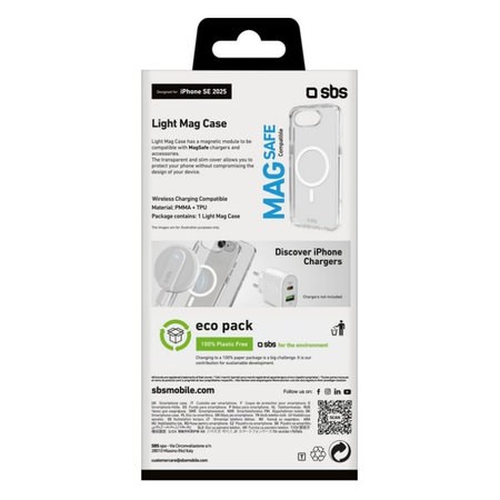 SBS - Pouzdro Light Mag pro iPhone 16e, transparentná