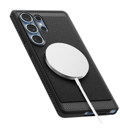 Spigen - Pouzdro Rugged Armor s MagSafe pro Samsung Galaxy S25 Ultra, Matte Black