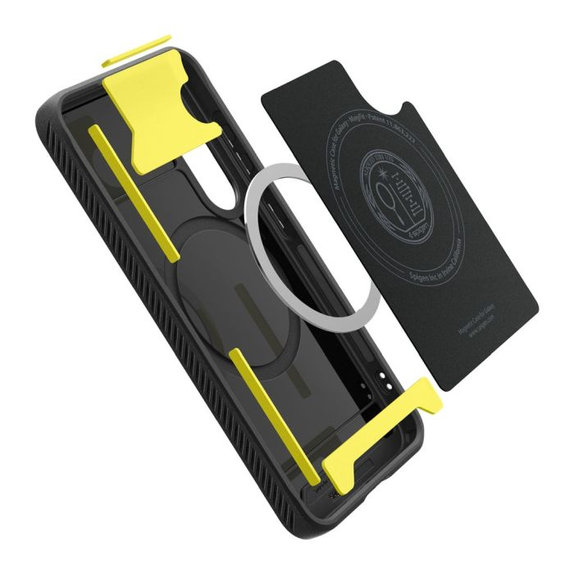 Spigen - Pouzdro Rugged Armor s MagSafe pro Samsung Galaxy S25, Matte Black