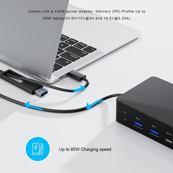Dell D6000 - Dokovací stanice (USB-C) + Adaptér 130W Zánovní