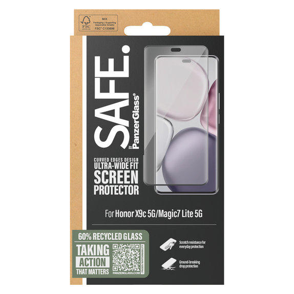 Tvrzené sklo UWF pro Honor X9c 5G/Magic7 Lite 5G, Černá, SAFE by PanzerGlass