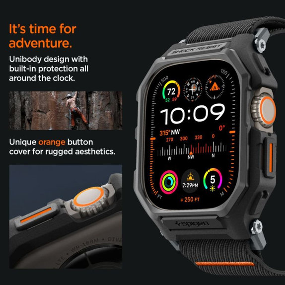 Spigen - Řemínek Lite Fit "Pro" pro Apple Watch Ultra (49mm), Matte Black