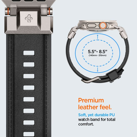 Spigen - Řemínek Durapro Armor PU pro Apple Watch (42, 44, 45, 49mm), černá