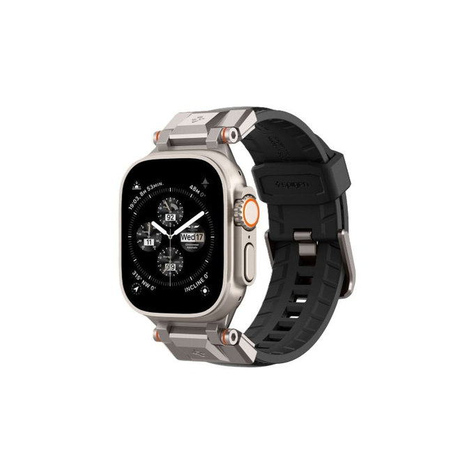 Spigen - Řemínek Durapro Armor PU pro Apple Watch (42, 44, 45, 49mm), černá
