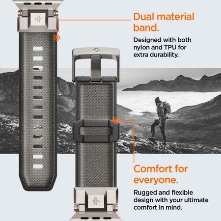 Spigen - Řemínek Durapro Armor pro Apple Watch (42, 44, 45, 49mm), šedá