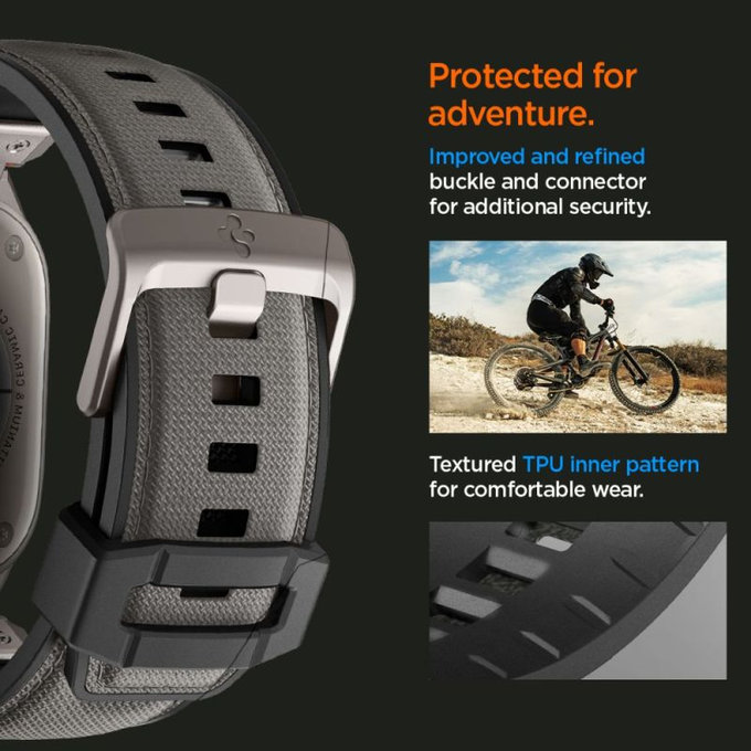 Spigen - Řemínek Durapro Armor pro Apple Watch (42, 44, 45, 49mm), šedá