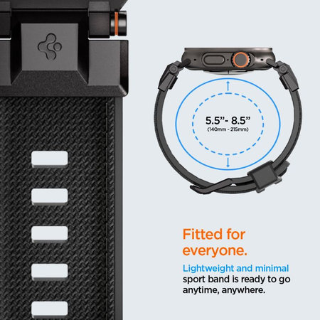 Spigen - Řemínek Durapro Armor pro Apple Watch (42, 44, 45, 49mm), Black Edition