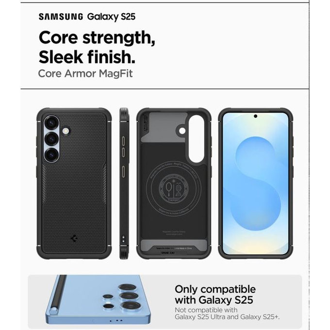 Spigen - Pouzdro Core Armor s MagSafe pro Samsung Galaxy S25, Matte Black