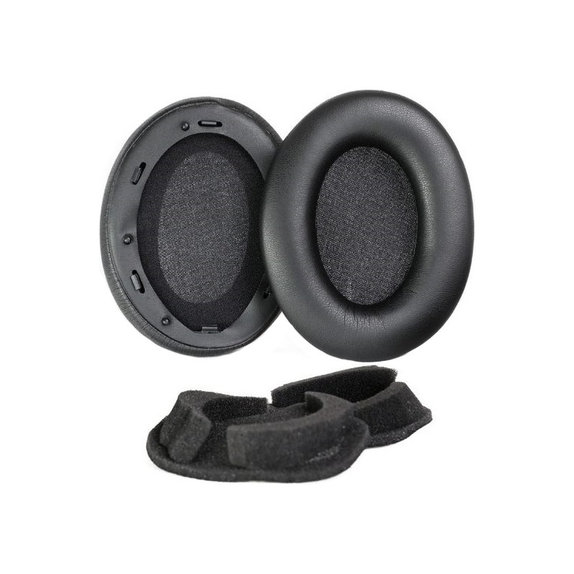 Náhradní Náušníky pro Sony WH-1000XM3, Paměťová pěna + PU kůže, Černé, 1 pár